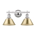 thumbnail image 2 of Orwell 2-Light Vanity Light in Chrome with Brushed Champagne Bronze, 2 of 3