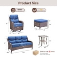 thumbnail image 5 of Bellefurn 6 Pieces Luxury Outdoor Patio Furniture Sets Outdoor Conversation Sets with Swivel Rocker Patio Chairs with 6" Thick Cushion,Sofa and Glass Coffee Table for Porch Deck Backyard Poolside, 5 of 13
