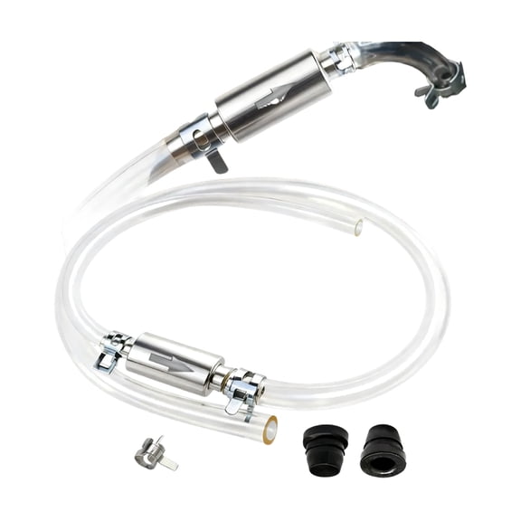 Clear Brake Bleeder Line with Check Fitting, Metal Inline Body and Adapter Fittings for Motorcycle Garage Service Jobs and Fluid Changes