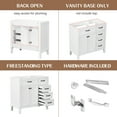 thumbnail image 2 of 36 Inch Bathroom Vanity Base Cabinet No Sink with 3 Drawers & Double Door Storage, Solid Wood Frame & MDF Construction, Water-Resistant White Finish for Modern Bathrooms, 2 of 9