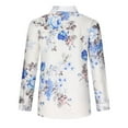 thumbnail image 5 of USSUMA Plus Womens Tops Dressy Casual Blouses for Women Dressy Casual Floral Print Tops Tshirts V Neck Long Sleeve Button Down Shirt, 5 of 8