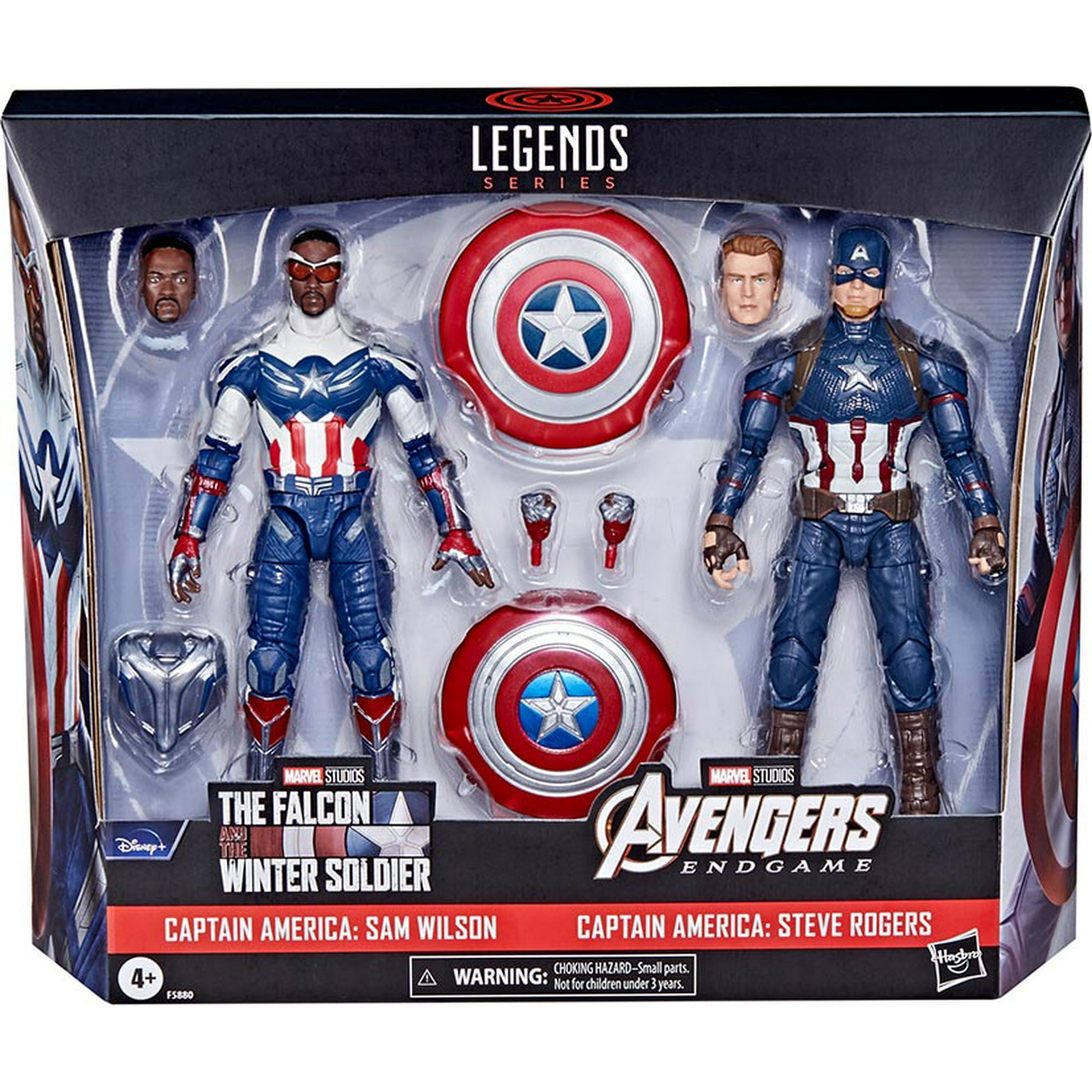 Marvel Legends 6 Inch Action Figure 2 Pack Captain America Steve Rogers Sam Wilson Walmart