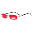 thumbnail image 3 of SA106 Extra Small Mens Rectangular Metal Rim Classic Color Lens Sunglasses Silver Red, 3 of 4