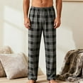 thumbnail image 2 of Stamzod Men's Sleepwear Fashion Plaid Loose Casual Pajama Pants Men Elastic Waist Straight Oversized Pajamas with Pockets Gray W XXL, 2 of 7