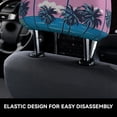 thumbnail image 4 of Kdxio Beach with Palm Trees Pattern Print 2 Piece Car Head Rest Covers Set Auto Front/Rear Seats Headrest Cover Universal Fit Most Cars,Sedan, SUV, 4 of 9