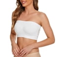 thumbnail image 3 of Tbopshirt 2 Pack Strapless Bras for Women Bandeau Bra No Padding Seamless Wireless Push Up Bra Ruched Front Breathable Mesh Side Comfort Tube Top Basic Bralette Top, 3 of 8