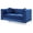 Navy BlueMaterial, variant on Passion Furniture Delray 65 in. Navy Blue Tuxedo Arm Velvet Loveseat with 2-Throw Pillow
