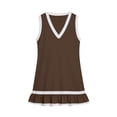 thumbnail image 4 of ClodeEU Women's V Neck Sleeveless Tank Mini Dress with Ruff Hem ,Casual Summer Fashion Sundress Brown,Womens Plus S, 4 of 8