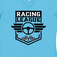 thumbnail image 4 of Inktastic Racing League with Race Car Wheel and Wings Women's V-Neck T-Shirt, 4 of 5