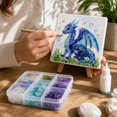thumbnail image 5 of Dragon Sea Glass Art Kit for Adults, DIY Mosaic Craft Project with Dragon Pattern, Glass Pieces, Tweezers, Adhesive and Mini Easel, Creative Fantasy Art Gift, 5 of 6