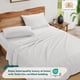 thumbnail image 4 of Casa Platino 100% Egyptian Cotton Juegos de Sábanas de Tamaño Matrimonial: 1000 Hilos, Confort Nocturno con Acabado de Satén Suave de Lujo para Hotel, Bolsillo Profundo de 15", Fácil Cuidado, Blanco, 4 of 12