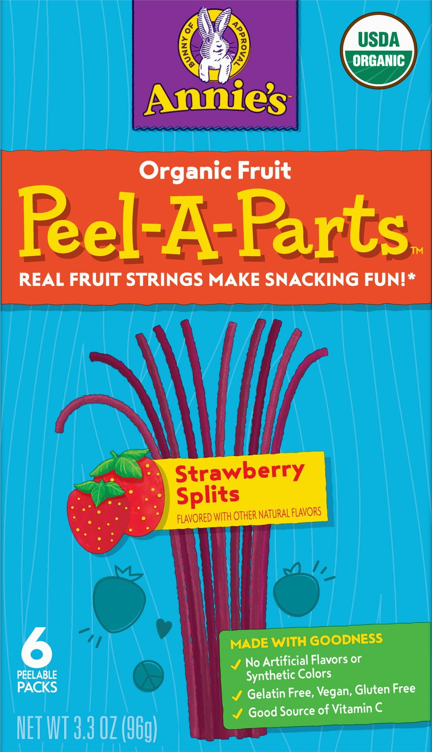 (Pack Of 8) Annies Homegrown Fruit Snack Peel Apricot Strawberry 3.3 Oz