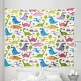 thumbnail image 1 of Dino Tapestry, Cartoon Style Colorful Dinosaurs T-Rex Triceratops Prehistoric Reptile Wildlife, Fabric Wall Hanging Decor for Bedroom Living Room Dorm, 5 Sizes, Multicolor, by Ambesonne, 1 of 1
