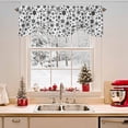 thumbnail image 2 of Winter Snowflakes Tie Up Valances Curtain, Christmas Abstract Art Black Star White Adjustable Rod Pocket Short Window Treatment Tie Up Curtains Valances for Kitchen Living Room Bathroom 54x18 Inches, 2 of 9
