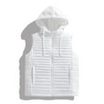 thumbnail image 6 of ZUKMRJPC Mens Fleece Vest Casual Lightweight Sleeveless Winter Warm Hooded Padded Jacket Full Zip Drawstring Quilted Puffer Vests with Pocket, 6 of 7