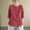#070-Red, variant on Ounisa Linen Tops for Women 3/4 Sleeve Crew Neck Cotton Shirts Casual Jacquard Boho Blouse