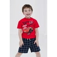 thumbnail image 2 of Disney Cars Lightning McQueen T-Shirt and Shorts Outfit Set Plaid Toddler to Big Kid, 2 of 5