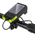 thumbnail image 1 of Solar USB Rechargeable Bike Headlight Front Light Waterproof Bicycle Flashlight Night Riding Light Lamp with, 1 of 8