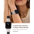 thumbnail image 2 of Wearlizer Leather Watch Band Compatible with Apple Watch Bands Women 38/40/41/42/44/45/46/49mm Slim X-Shape Metal Buckle Strap for Series 11/10/9/8/7/6/5/4/3/SE/Ultra 3/2/1, 2 of 6