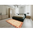 thumbnail image 5 of Ahgly Company Machine Washable Indoor Square Abstract Brown Gold Area Rugs, 3' Square, 5 of 7
