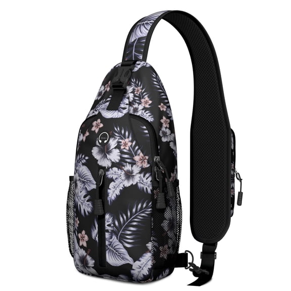 Boho Small Floral Sling Bag with Watercolor Flower Pattern, Lightweight Durable Crossbody Backpack, Adjustable Strap, Multiple Compartments, Artistic Spring and Summer Design