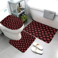 thumbnail image 3 of Bathroom Rugs Sets 3 Piece - Sexy Red Lips Kiss Absorbent Non Slip Bath Mats, U-Shape Toilet Lid Cover, Contour Mat, Soft Washable Shower Mats Bath Rug Mat for Bathroom Tub Toilet, 3 of 7