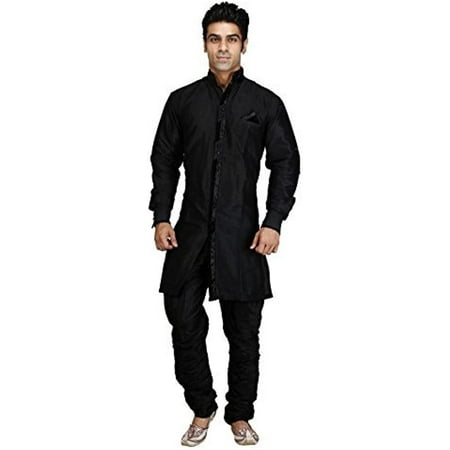 

Royal Kurta Men s Jodhpuri Silk Blend Sherwani (Black; 44)