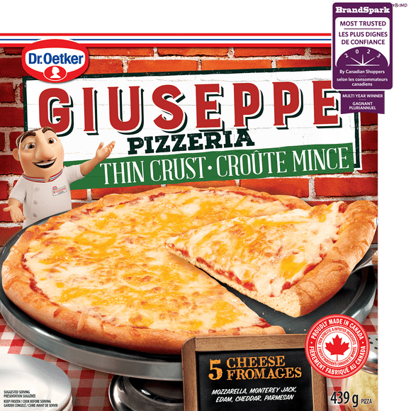 Dr. Oetker Giuseppe Pizzeria Pizza à croûte mince aux 5 fromages 439 g