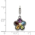 thumbnail image 3 of Shey Couture QTC464 14K Gold Sterling Silver Antiqued Multi Gemstone Flower with Lobster Clasp Charm, 3 of 3