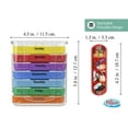 thumbnail image 3 of 7 Day Pill Box Organizer, Hard Case with Embedded Magnet, Pill Dispenser with 7 Stackable Trays with 4 Times a Day Small Pill Compartments Labeled for Morning, Noon, Evening, and Night. Perfect for Or, 3 of 7