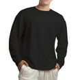 thumbnail image 4 of Kalauyu Men's Crewneck Sweatshirts Soild Color Long Sleeve Casual Pullover Sweat Shirts, 4 of 4