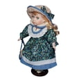 thumbnail image 3 of Muñeca de cerámica de 30 cm, modelo de persona, elegante muñeca de niña de pie, miniatura de porcelana azul, 3 of 9