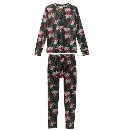 Little Boy s Camo Base Layer Thermal Underwear Long Sleeve Crew Shirt & Pants - Size: XS (4-5)