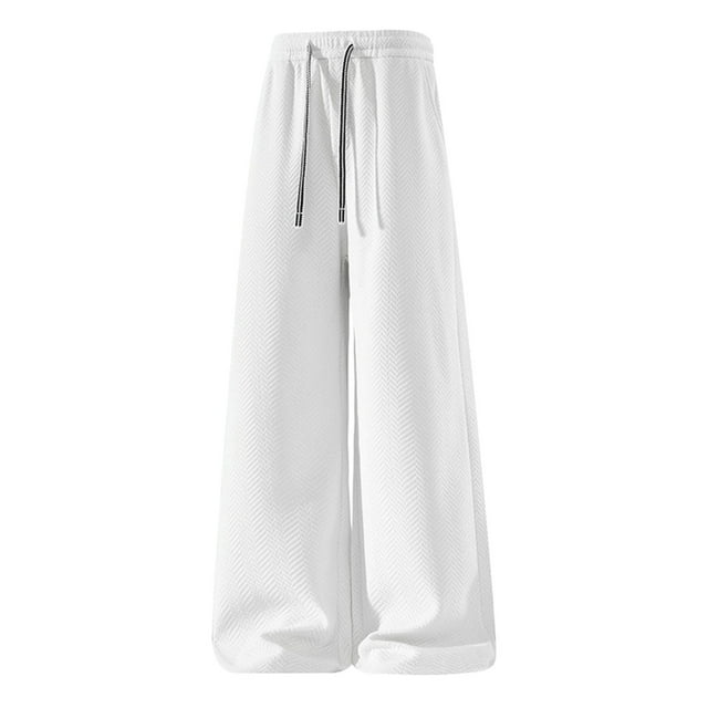 Pants for Men, Casual Solid Straight Loose Drawstring Pocket Fashion Pants, Men's Pants