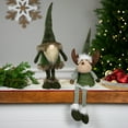 thumbnail image 3 of Northlight Dangling Striped Legs Sitting Moose Christmas Figure - 20" - Green and White, 3 of 6
