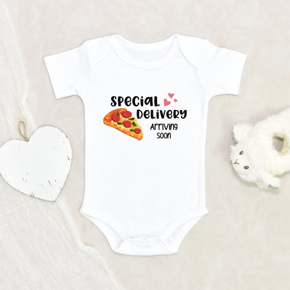 Newbabywishes - Special Delivery Arriving Soon Pizza Baby Clothes for Boys and Girls - Baby Clothing