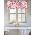 thumbnail image 6 of Curtain Valance for Windows, Watercolor Red Green Pink Flower Kitchen Valances Rod Pocket Short Curtains, Spring Floral Love Heart Window Valance for Bedroom Bathroom Living room 60x14in, 6 of 9