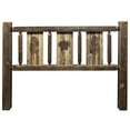 thumbnail image 2 of Homestead Collection King Headboard w/ Laser Engraved Pine Design, Stain & Clear Lacquer Finish, 2 of 5