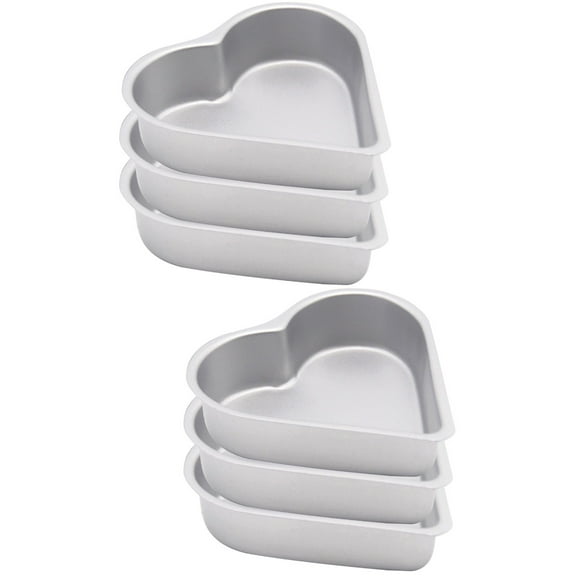 6 Pcs Heart Pudding Mold Chocolate Baking Pans Heat-resisting Jelly Molds Muffin Tin Non-stick Jelly Molds Child