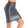thumbnail image 3 of Zaldita Women's Shiny Oily Opaque Skirt Club Wear Sheer High Waisted Skirts Hip Skirt Shape Tight Dark Grey M, 3 of 7