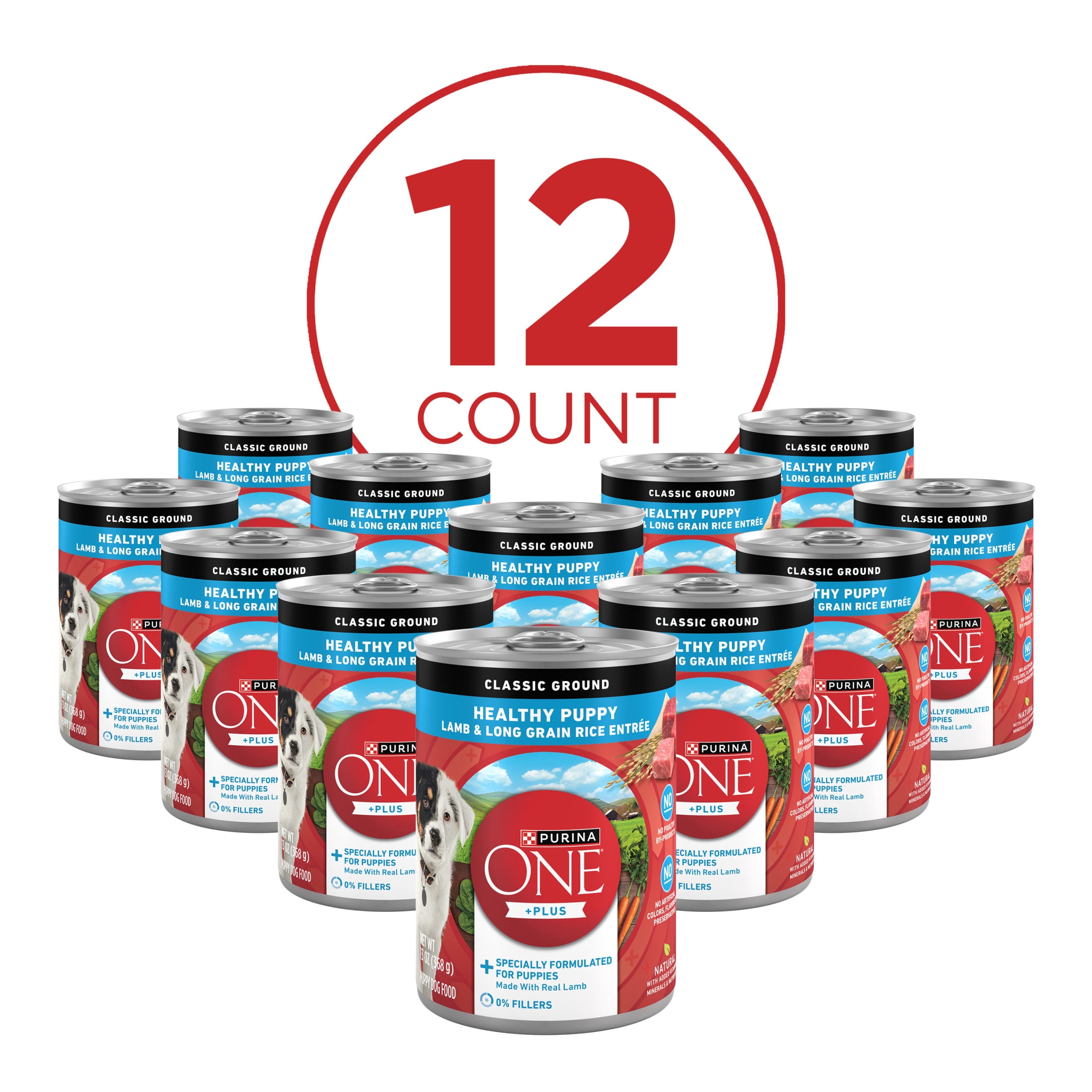 Purina ONE PLUS Wet Puppy Food, High Protein Soft Lamb & Long Grain Rice, 13 oz Can