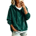 thumbnail image 4 of Fewfanhot Womens Tops Casual Loose-fitting Long-sleeved Knitted Velvet Hooded Sweatshirt Top, 4 of 9