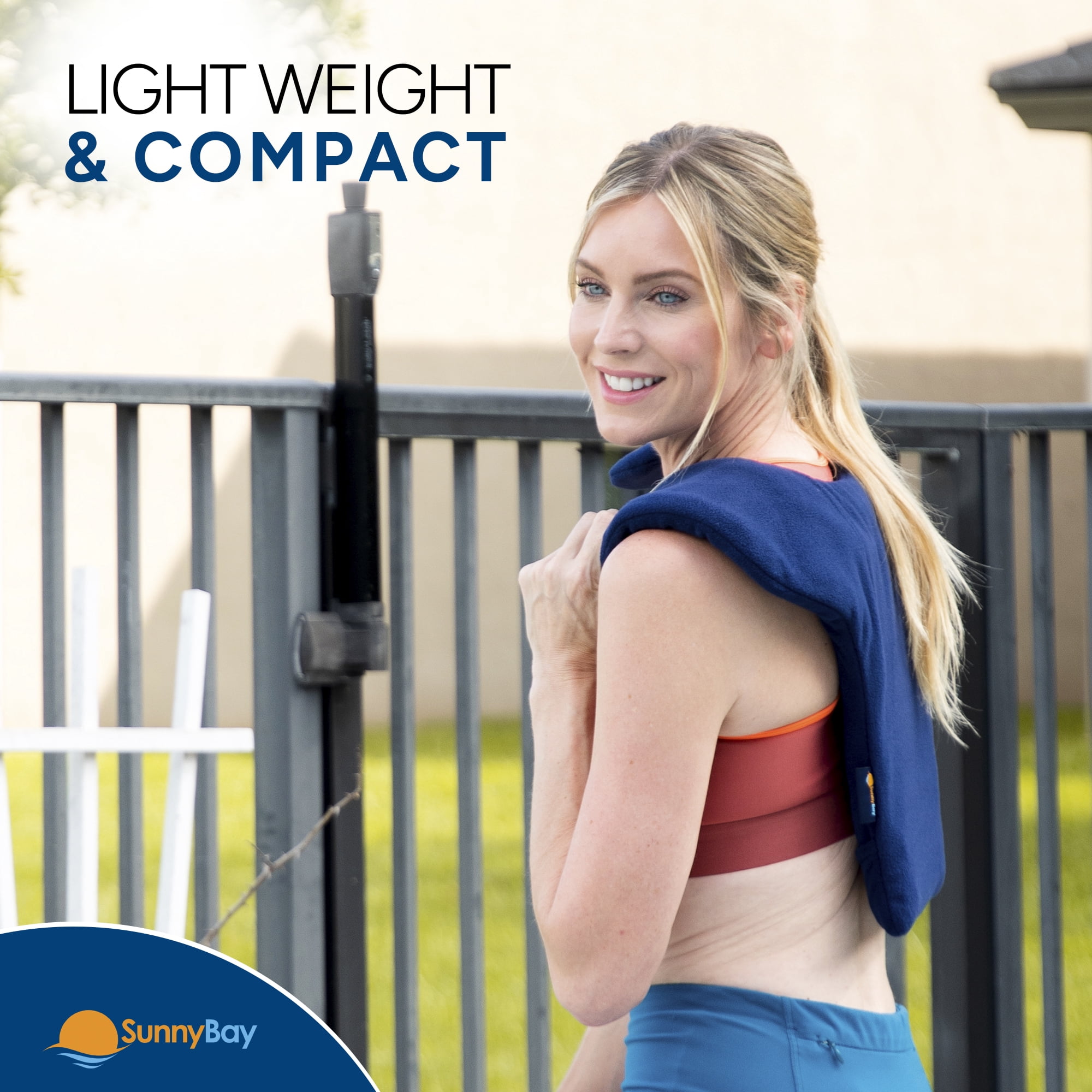 Sunny Bay Microwavable Light Weight Shoulder and Upper Back Heat Wrap, Reusable Heating Pap, Best Body for Pain Relief (Medium, Navy Blue)