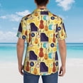 thumbnail image 6 of Xecao Musical Instruments print Hawaiian shirt - a stylish short-sleeve button-down for men, perfect for casual beach and tropical outings., 6 of 9