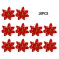 thumbnail image 1 of 10Pcs Christmas Glitter Artificial Poinsettia Flowers Xmas Poinsettia Artificial Wedding Flowers Decorations Xmas Tree Ornaments for Party Favors, 5.6inch, 1 of 9