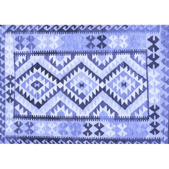 Ahgly Company Indoor Rectangle Southwestern Blue Country Area Rugs, 8' x 10'