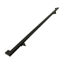 Urban Contemporary Aluminum Complete Handrail Grab Bar Set, Brackets Included, 6 Foot Handrail, Black Powder Coated Finish