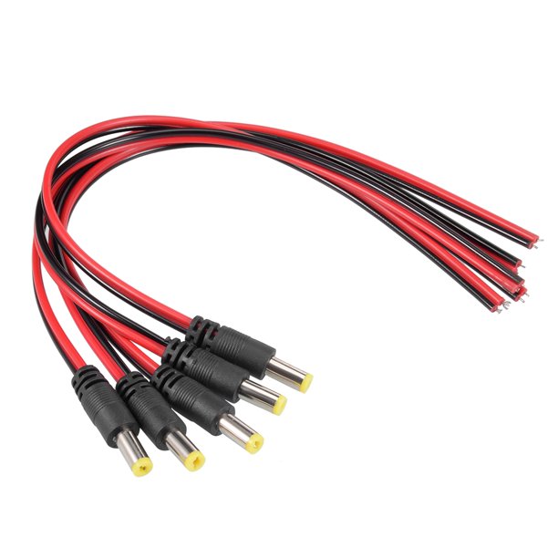 5pcs Dc Power Pigtail Cable Male Connectors For Cctv Camera Adapter 2 1mmx5 5 Mm Walmart Com Walmart Com
