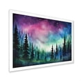 thumbnail image 2 of Designart "Aurora Borealis Mountains Purple Spectacle I" Landscapes Framed Wall Art Decor - Coastal Purple Landscape Cottage Mountains Winter Bedroom Framed Canvas Wall Art, 2 of 6