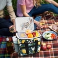 thumbnail image 5 of FORMRS Insulated Cooler Bag 24 Cans Capacity Soft Leakproof Lunch Box with Side Pockets, Green Lemon Leaves, 5 of 7